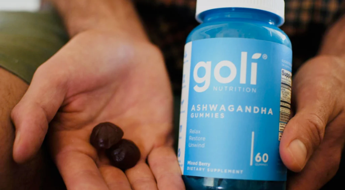 goli ashwagandha gummies in hand