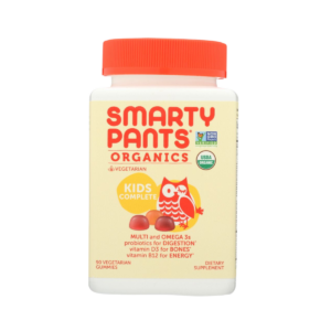 SmartyPants Vegetarian Organic Kids Daily Gummy Vitamins: Multivitamin, Gluten Free, Non-GMO, Omega-3, Probiotic, Vitamin D3, Methylcobalamin B12, Zinc; 120 Count (30 Day Supply)